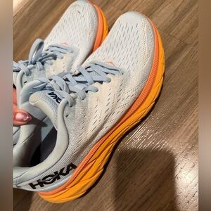 Hoka Women's Athletic Shoes - Light Blue and Orange